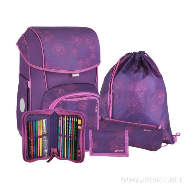 Schulrucksack Spirit - Cosmo Collection, Grey Kitty, 6 tlg.
