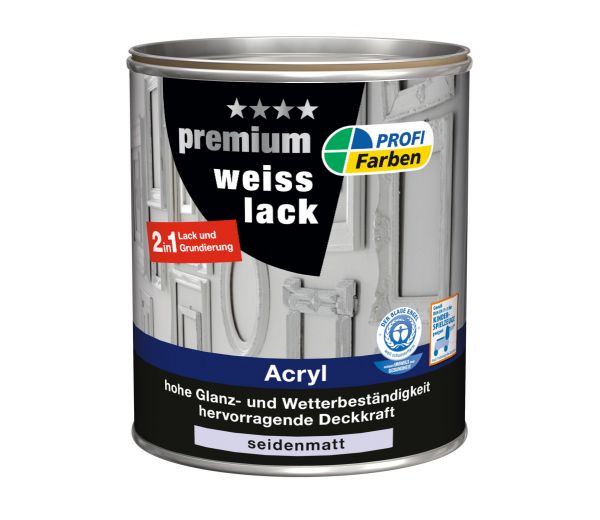 PROFI Acryl Premium Weisslack seidenmatt