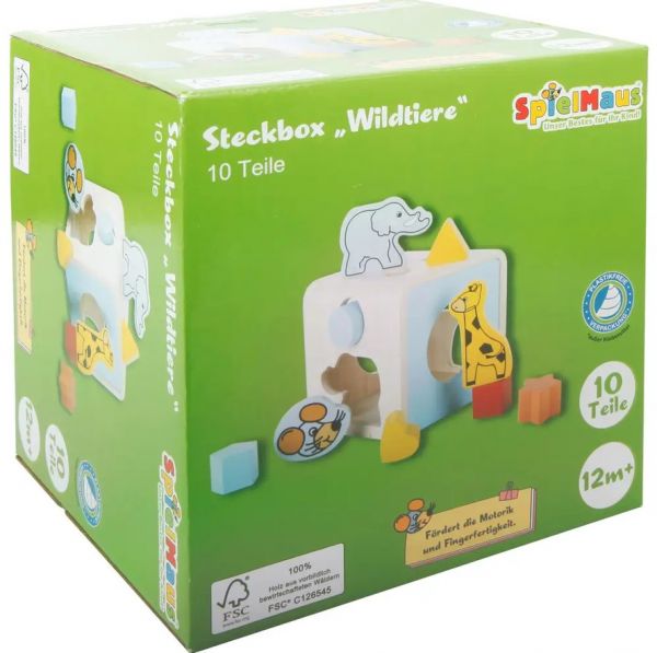 Spielmaus - Steckbox "Wildtiere", 10 tlg.