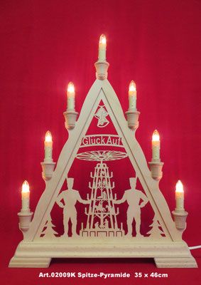 Holzstolz Spitze "Pyramide", 7 flammig