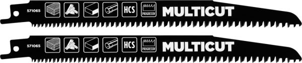 Multicut HCS-Säbelsägeblätter für Holz, progressive Zahnteilung, grob-fein, 2-tlg., 203 mm