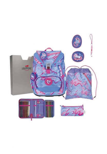 Schulranzen-Set DerDieDas ErgoFlex LIGHT SUPERFLASH "Magic Unicorn", 5-tlg