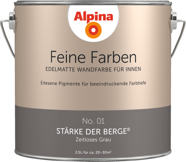 Alpina Feine Farben No. 01 „STÄRKE DER BERGE“ - Zeitloses Grau