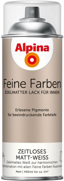 Alpina Feine Farben Sprühlack - Zeitloses Matt-Weiß