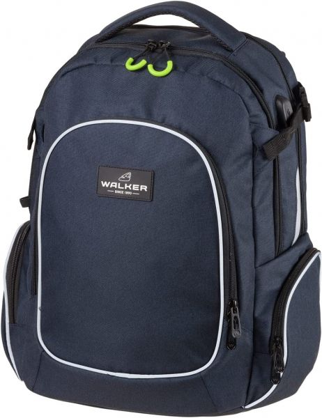 Walker 42117-072 - Rucksack Campus Evo Dunkelblau mit 3 Fächern, Laptop-Fach, Seitentaschen