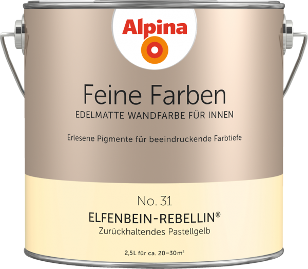 Alpina Feine Farben No. 31 „ELFENBEIN-REBELLIN“ - Zurückhaltendes Pastellgelb