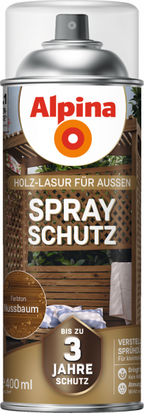 Alpina Spray Schutz "Nussbaum", Holz-Lasur für Außen, 400 ml