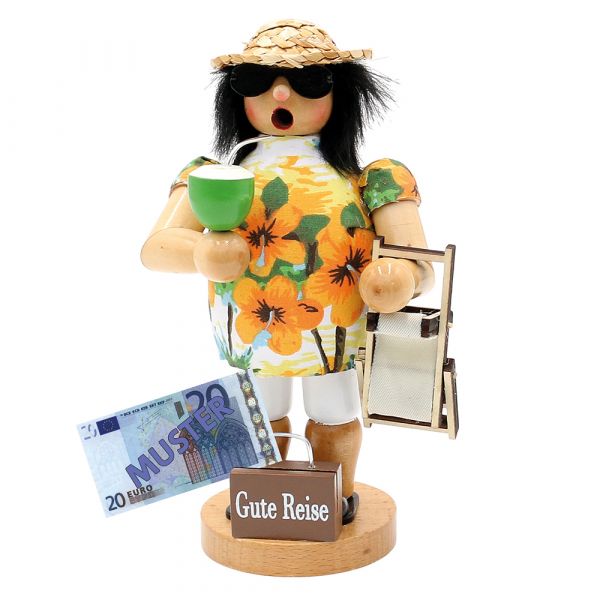 SIGRO Räuchermann "Tourist", Holz, (Koffer mit Geldschlitz)