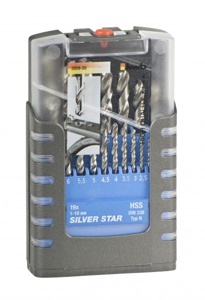kwb SILVER STAR Spiralbohrersatz, HSS SILBOH.1-10 mm, 19 tlg.