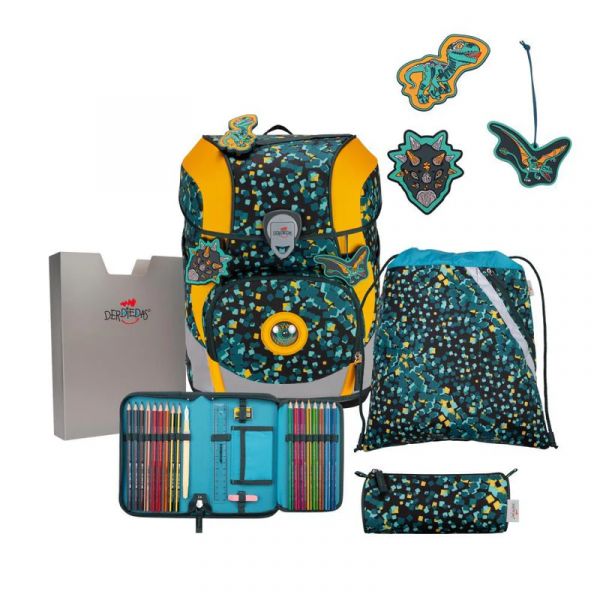 Schulranzen-Set DerDieDas ErgoFlex Tiny "Dino Time", 5-tlg