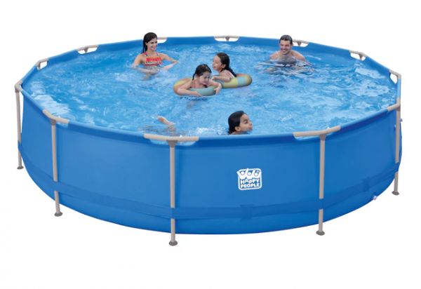 Happy People Stahlrahmen-Pool-Set, Pumpe, Maße: Ø 420 H 84 cm