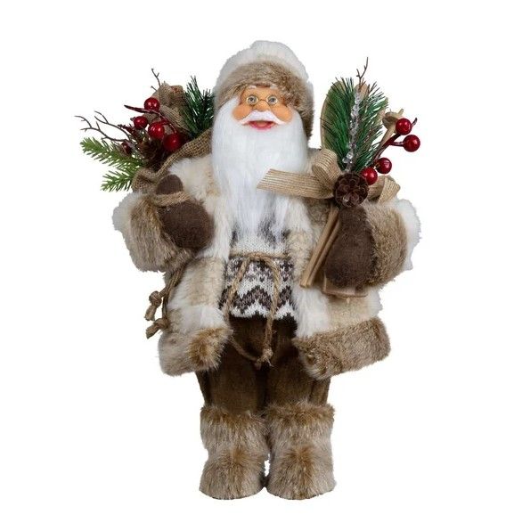 Santa stehend 30 cm, braun