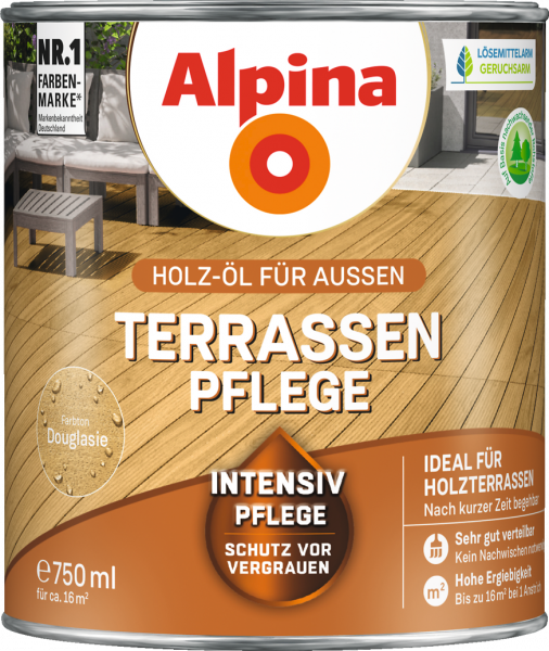 Alpina Terrassen Pflege "Douglasie", Holz-Öl für Außen, 2,5 L