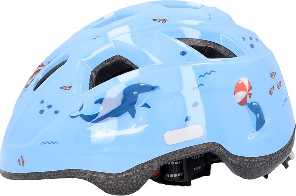 FISCHER Kinder-Helm, Fahrradhelm, Jugendhelm mit integriertem LED-Rücklicht, XS/S, 48-54cm