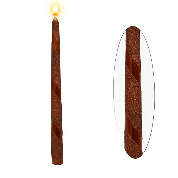 SIGRO Leuchterkerze "Kupfer Metallic Spirale"