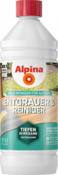 Alpina Entgrauer & Reiniger - Holz-Reiniger für Außen, 1 L