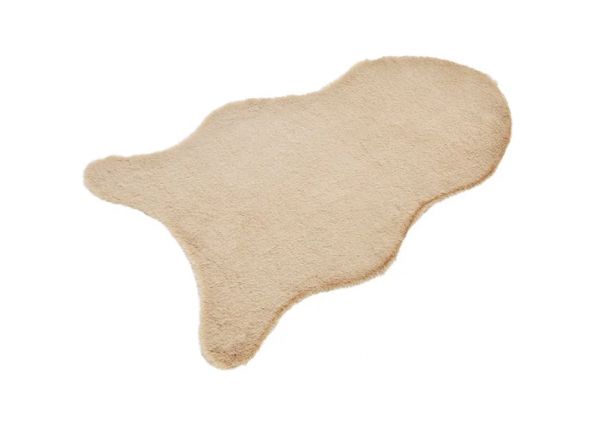 Kunstfell kurz aus Polyester Beige (B/H/T) 80x50x2cm