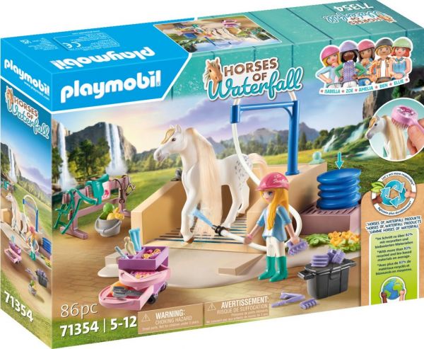 Playmobil Horses of Waterfall " Isabella und Lioness mit Waschplatz " - 71354