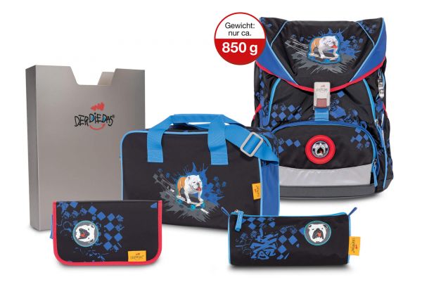 Schulranzen-Set DerDieDas ErgoFlex XL "Skate Dog", 5-tlg.