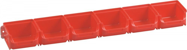 Allit ProfiPlus Sichtboxen-Set 1/6, rot, 6-tlg., 613x100x60 mm
