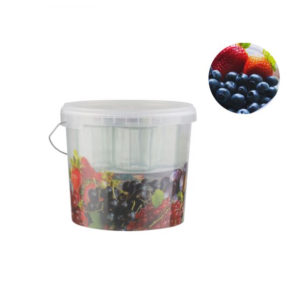 Pflückeimer mit 10 Gläser, Fruchtdekor