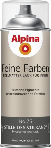Alpina Feine Farben Sprühlack No. 33 - Stille des Vulkans® - Mystisches Anthrazit