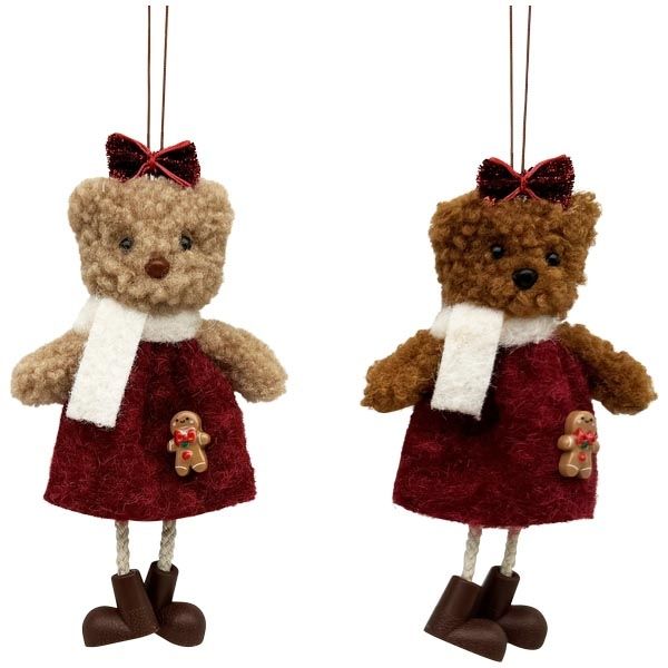 Teddybär-Hänger Lanky, Polyester/Stoff, 16 cm