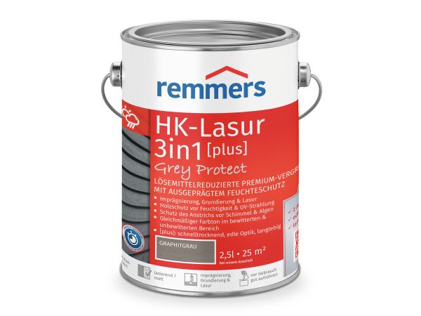 HK - Lasur 3in1 Grey Protect [plus] graphitgrau 2,5 ltr., 1 Stck.
