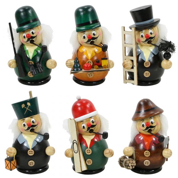 SIGRO Holz Räuchermännchen "lustig", kugelförmig