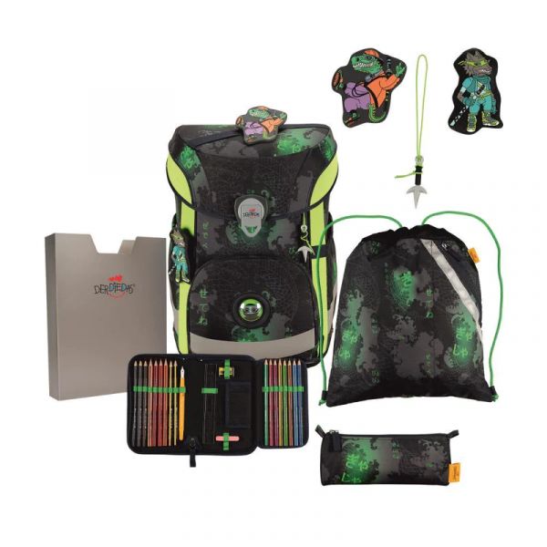 Schulranzen-Set DerDieDas ErgoFlex Easy "Funny Fighter", 5-tlg.