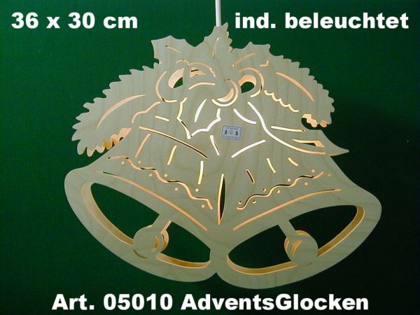 Holzstolz Fensterbild "Adventsglocken"