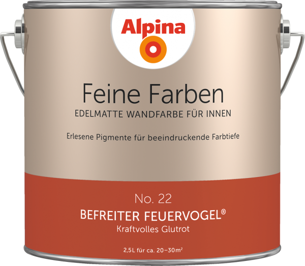 Alpina Feine Farben No. 22 „BEFREITER FEUERVOGEL“ - Kraftvolles Glutrot