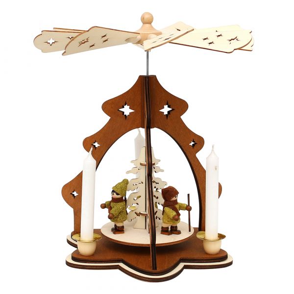 SIGRO Tischpyramide "Baum", Holz mit Moosmann und Moosfrau