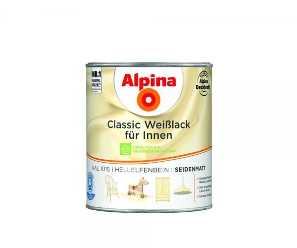 Alpina Classic Weißlack für Innen seidenmatt Hellelfenbein
