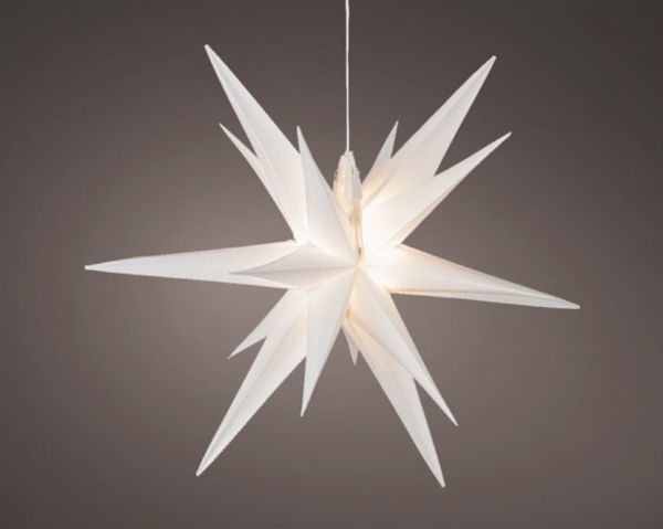 3D Außen Leuchtstern Ø 30cm Weiß 2 LED Timer Beleuchtet Weihnachtsstern