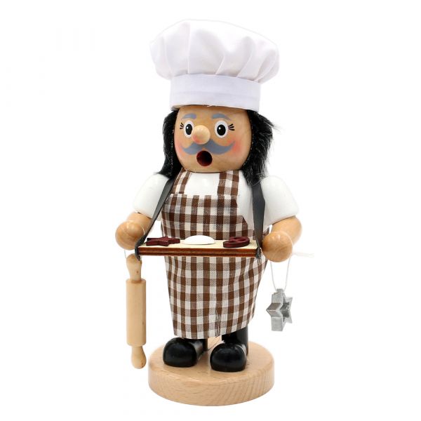 SIGRO Holz Räuchermann "Bäcker" mit Weihnachtsgebäck