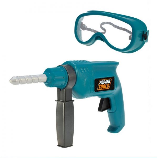 Power Tools - Bohrmaschine mit Schutzbrille