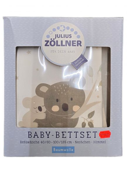 Zöllner Bett - Set mit Himmel, Koala Star Beige