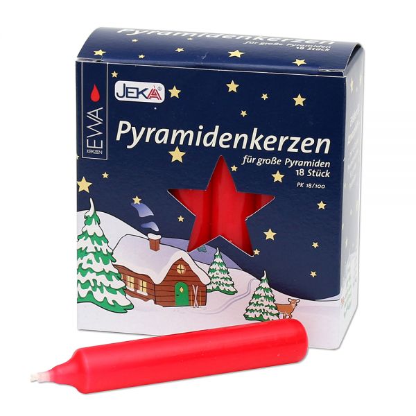 18er Pyramidenkerzen, rot