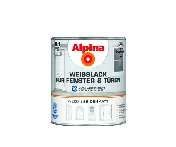 Alpina Weißlack für Fenster & Türen seidenmatt