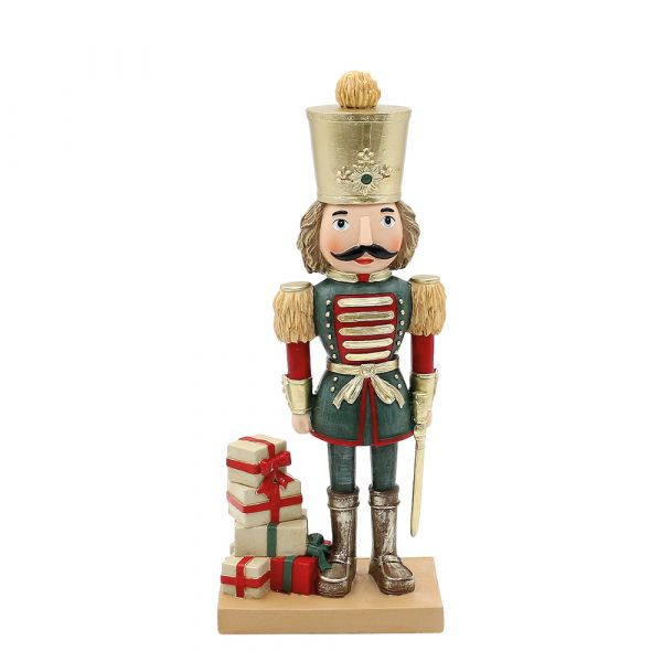 SIGRO Nussknacker mit Geschenken, Polyresin