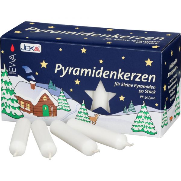 Sigro Pyramidenkerzen, 50er, weiß