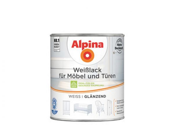 Alpina Weißlack für Möbel & Türen glänzend