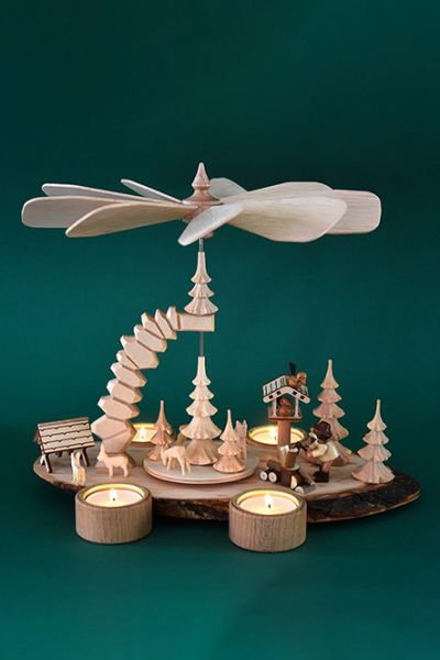Heinz Pyramide "Waldszene geschnitzt", 4-flg., natur