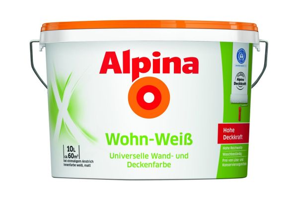 Alpina Innenfarbe Wandfarbe WohnWeiss 10 L