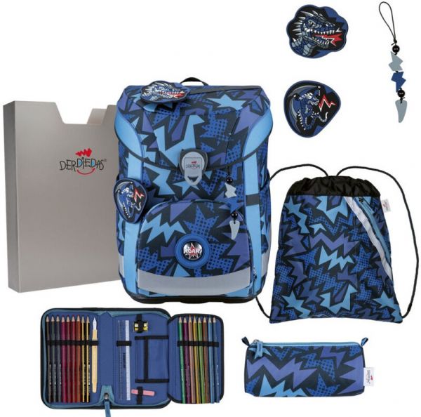 Schulranzen-Set DerDieDas ErgoFlex Easy "Dark Dragon", 5-tlg.