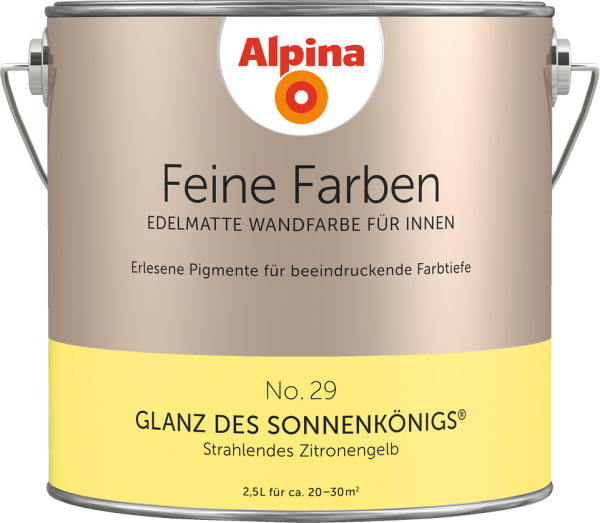 Alpina Feine Farben No. 29 „GLANZ DES SONNENKÖNIGS“ - Strahlendes Zitronengelb