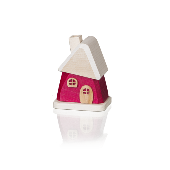 Crottendorfer Räucherhäuschen aus Holz, rot