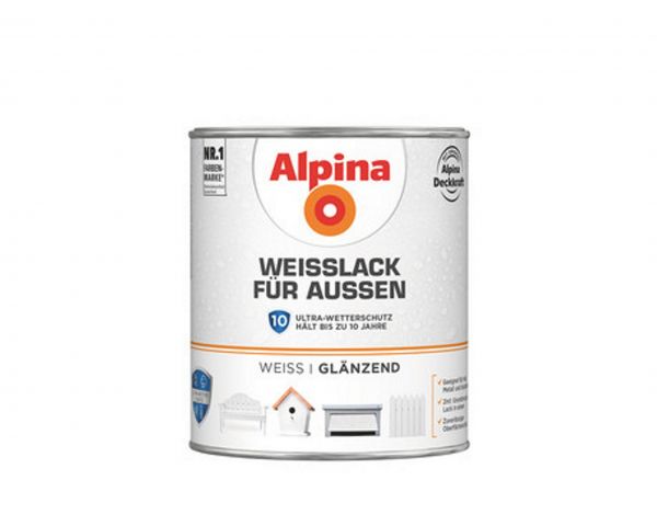 Alpina Weißlack für Außen seidenmatt