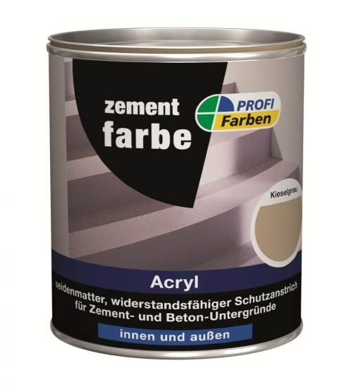 PROFI Acryl Zement-Farbe, für innen & außen, 2,5 L, kieselgrau